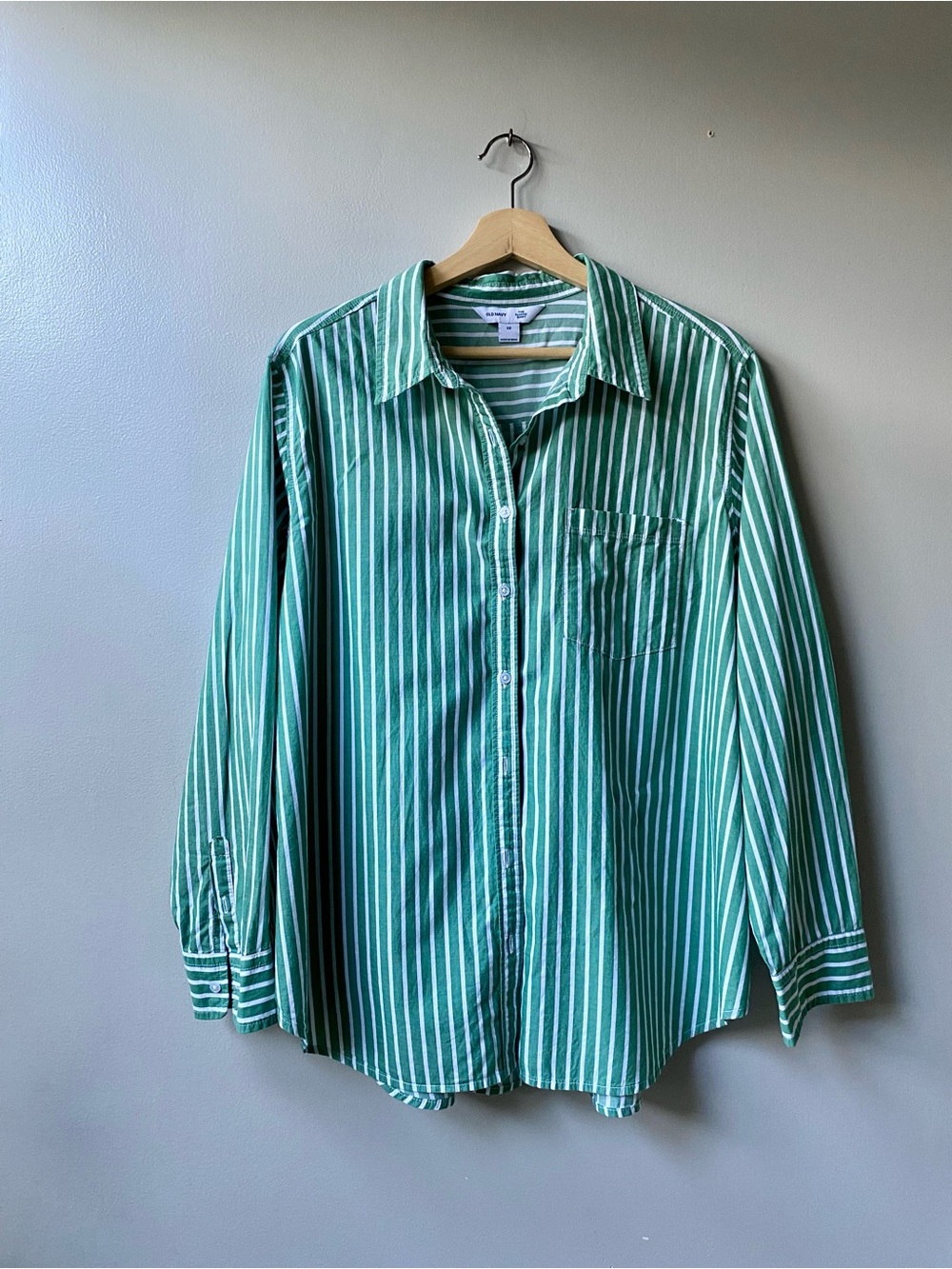 Green Stripe Button-Up Shirt